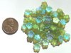 50 3x8mm Matte AB Olive Cupped Flowers
